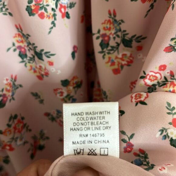 A Beautiful Soul Pink Floral 3/4 Bell Sleeve Deep V Neck Dress Women's Plus 2X - Picture 11 of 13